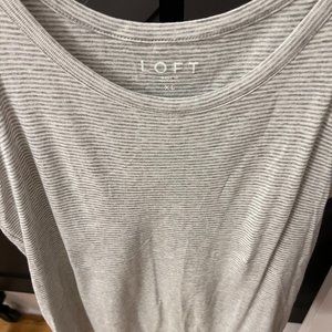Loft Tank Top Gray White Stripes XL